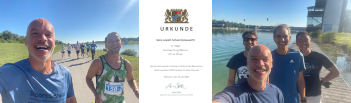 Collage: Urkunde und Läufer der HLS